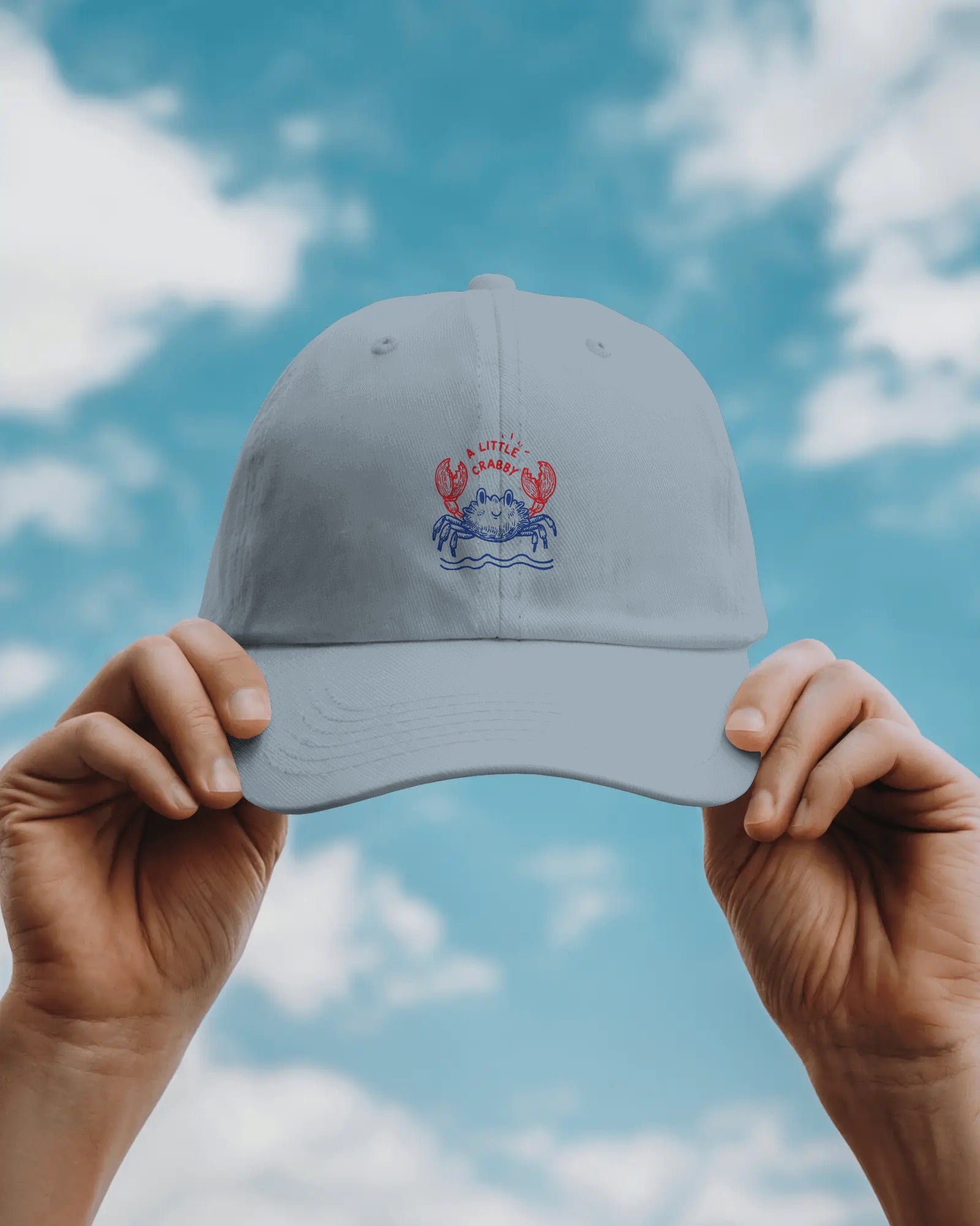 Crabby Dad Hat, Summer Baseball Cap, Casual Cotton Twill