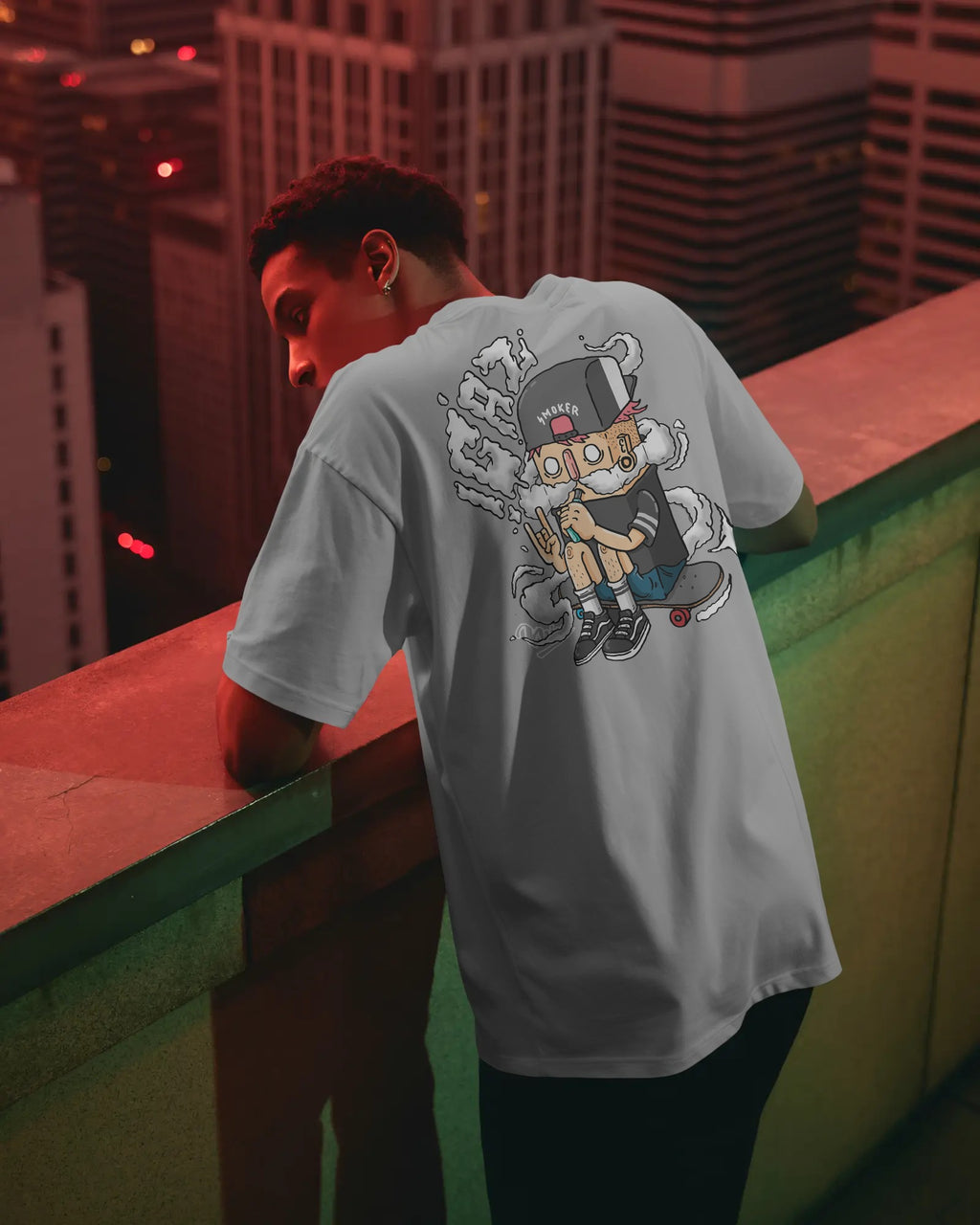 Unisex Oversized High neck t-shirt - Streetwear fit - Organic Cotton T-shirt