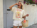 Here Comes The Sun Graphic Tee, Women's Boxy Cotton Summer Shirt