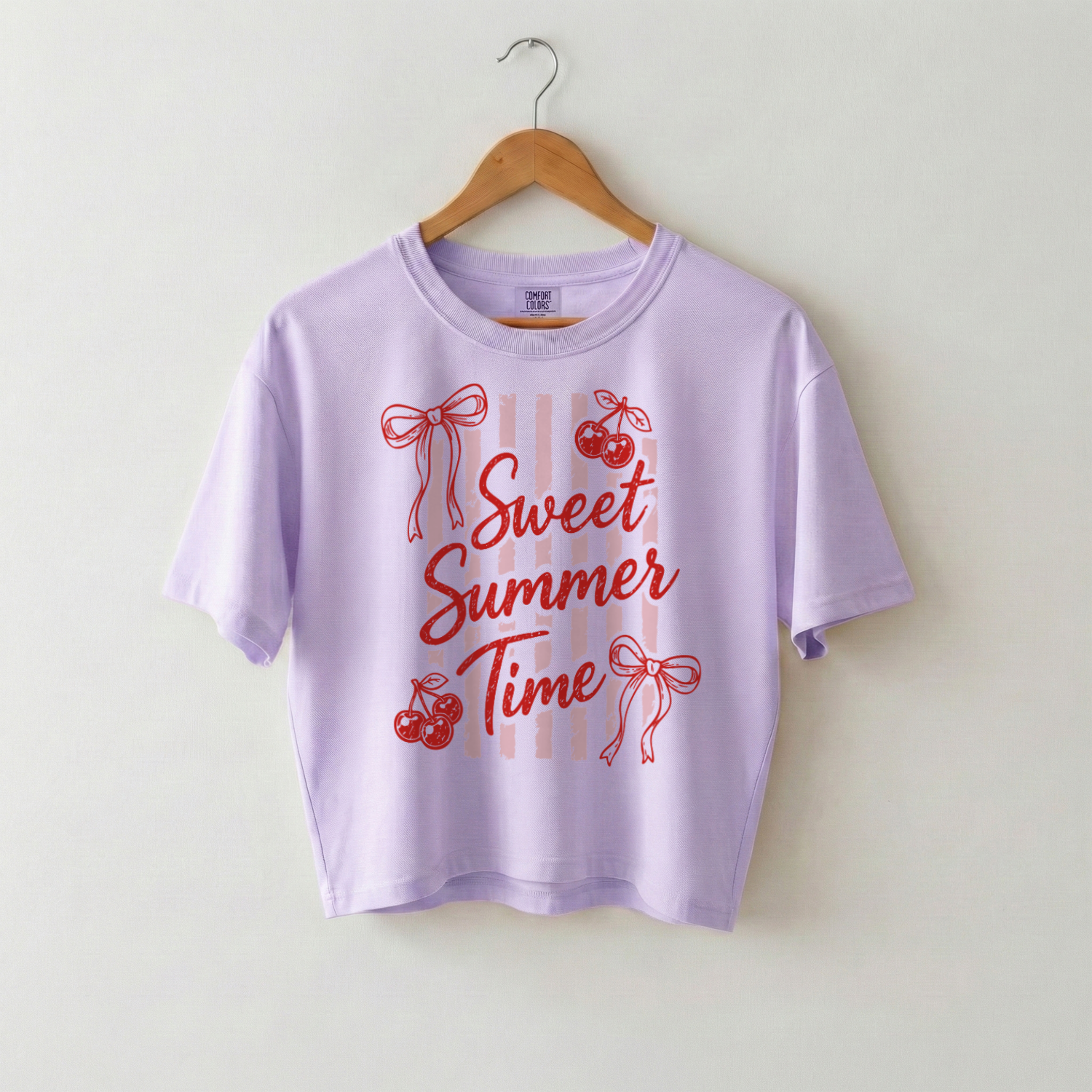 Sweet Summer Time Boxy Cotton Tee, Cherry Graphic Summer Vibes Shirt