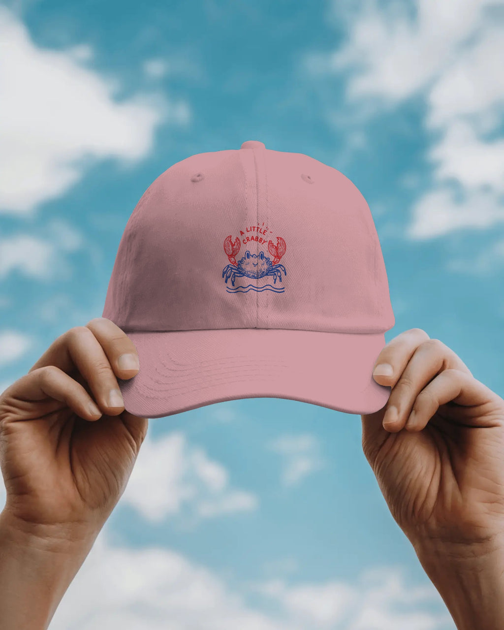 Crabby Dad Hat, Summer Baseball Cap, Casual Cotton Twill