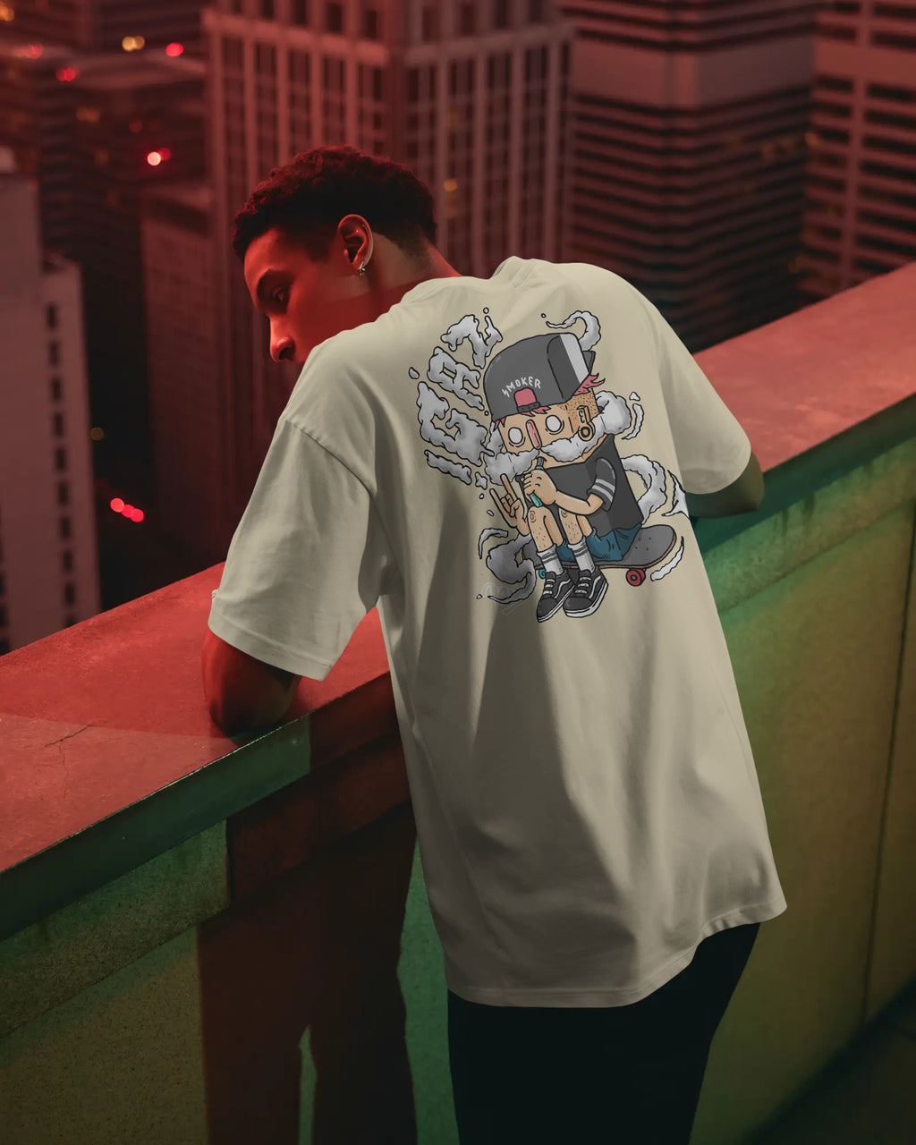 Unisex Oversized High neck t-shirt - Streetwear fit - Organic Cotton T-shirt