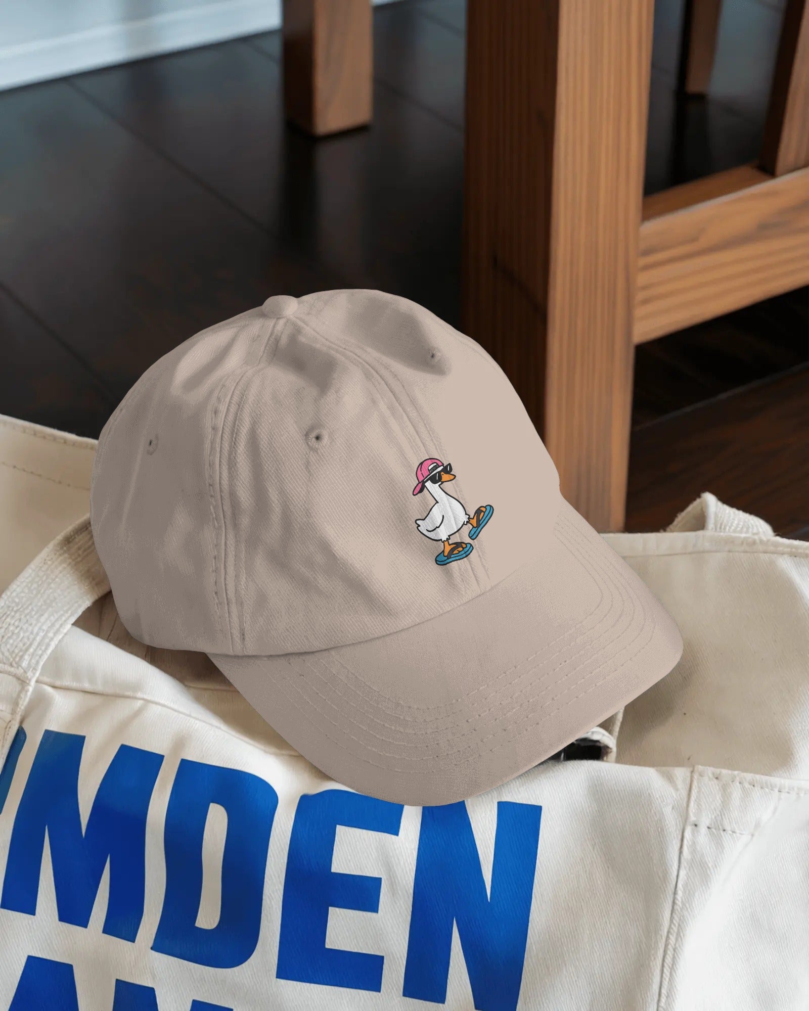 Funny Goose Hat, Sunglasses Slippers Goose, Casual Cotton Twill Cap