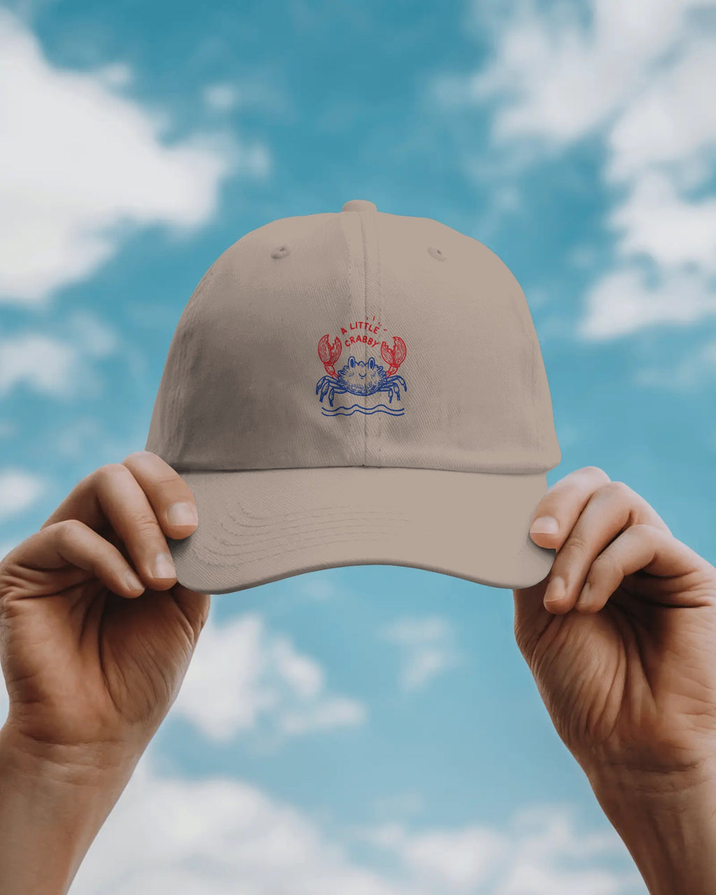 Crabby Dad Hat, Summer Baseball Cap, Casual Cotton Twill