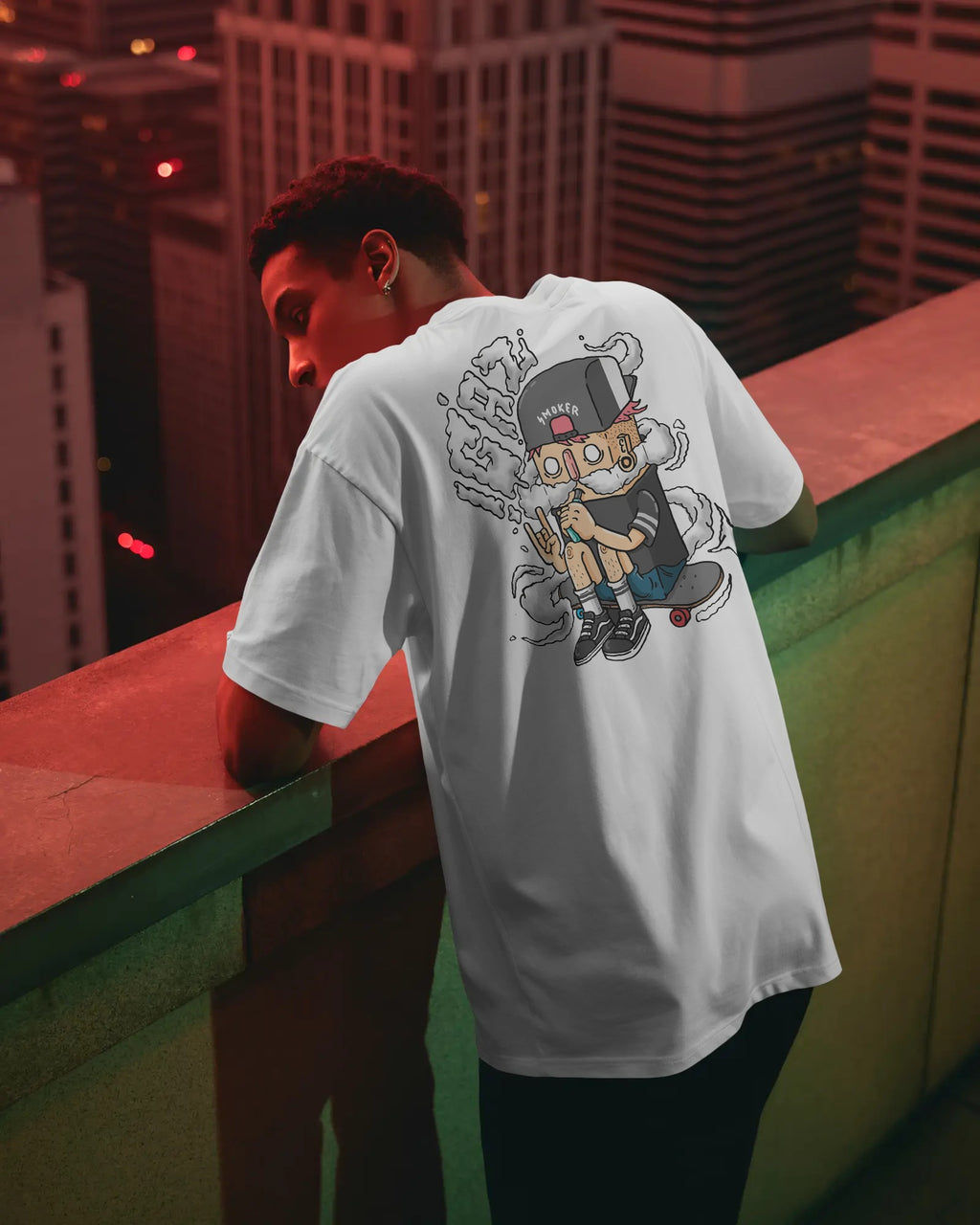 Unisex Oversized High neck t-shirt - Streetwear fit - Organic Cotton T-shirt