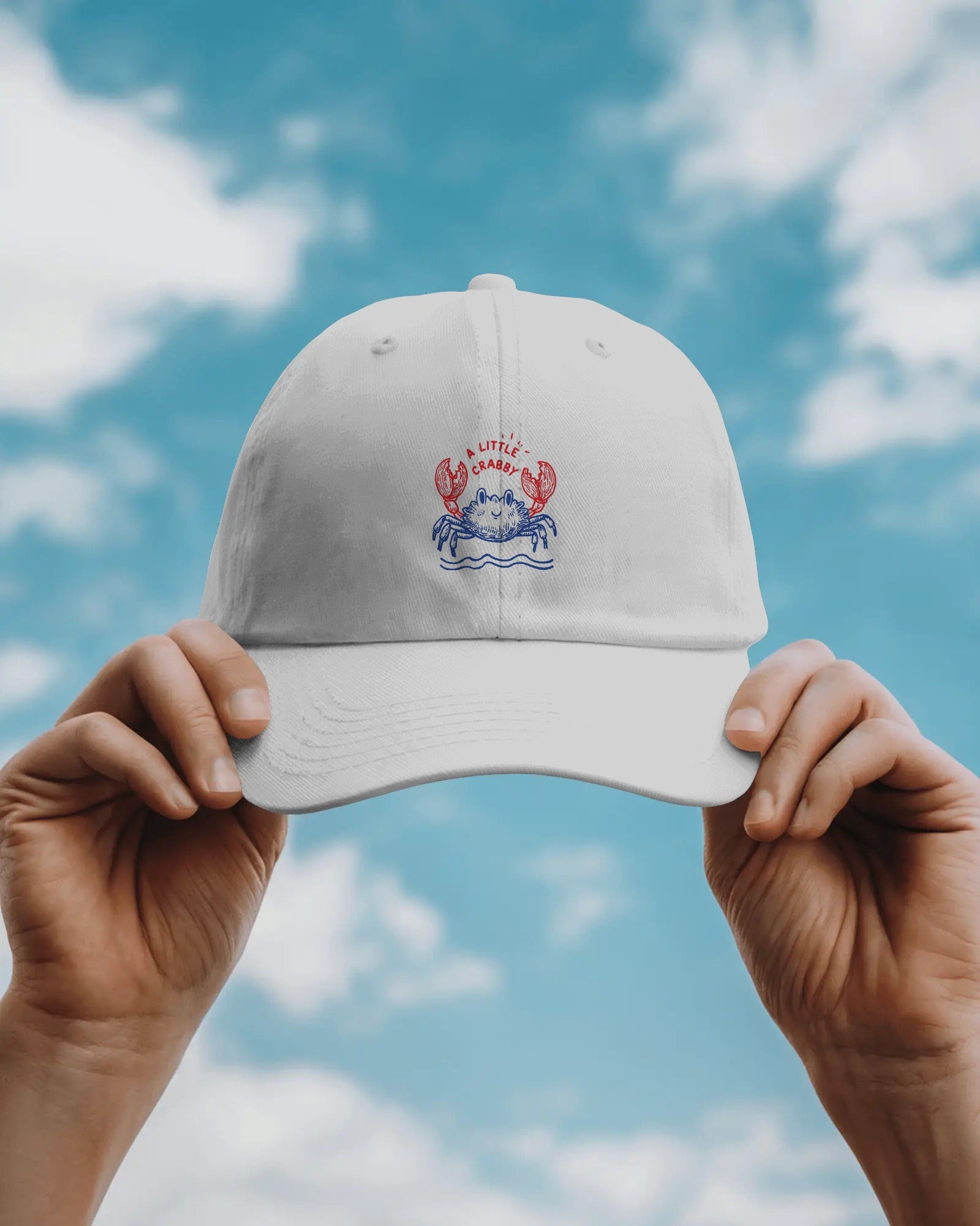 Crabby Dad Hat, Summer Baseball Cap, Casual Cotton Twill